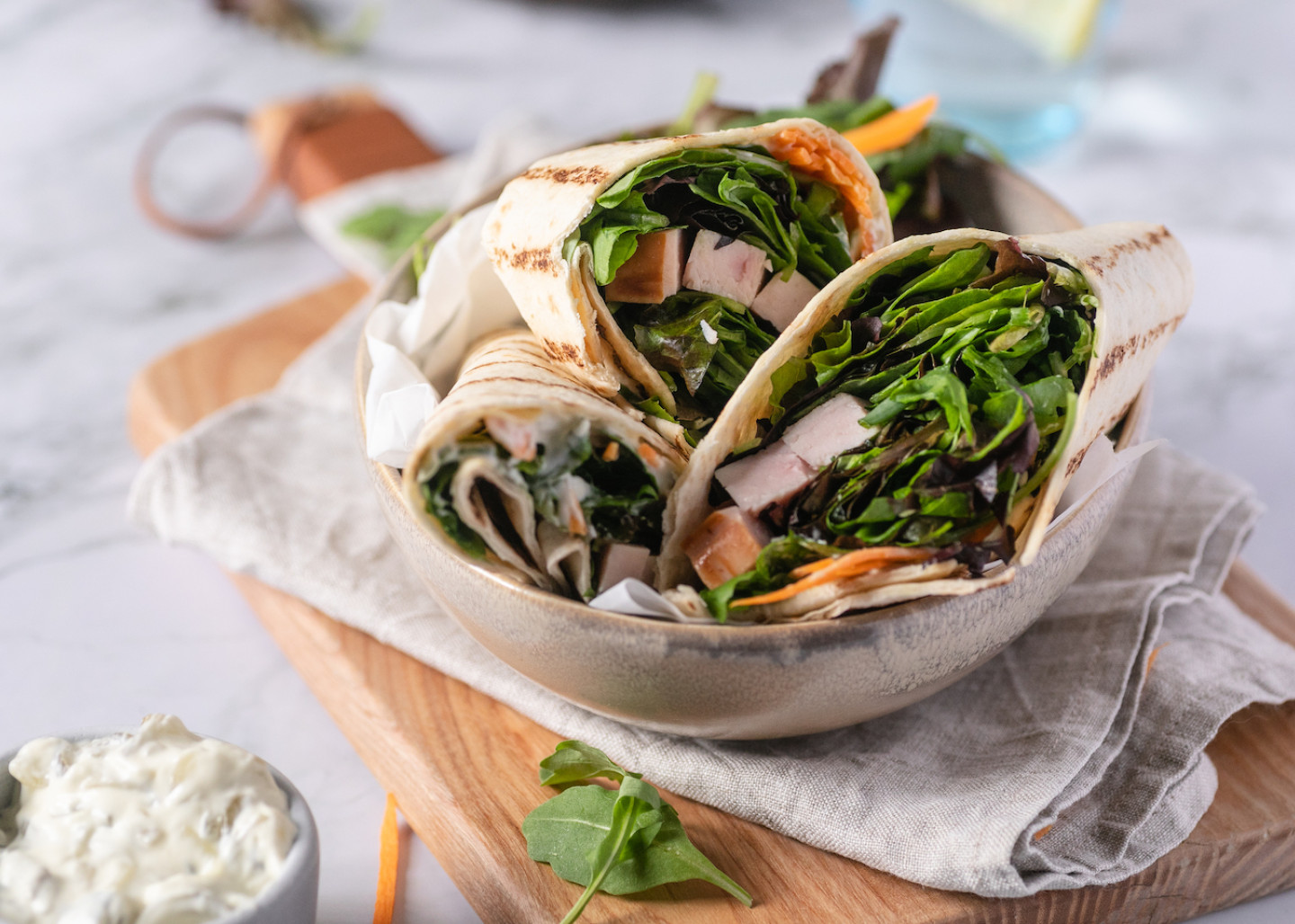 Salad wrap με Κale Mix και γαλοπούλα